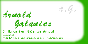 arnold galanics business card